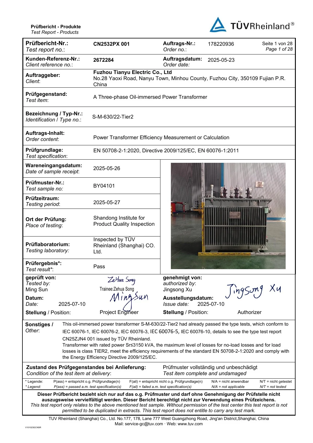 630 kVA Tier 2 Efficiency Test Report cover preview