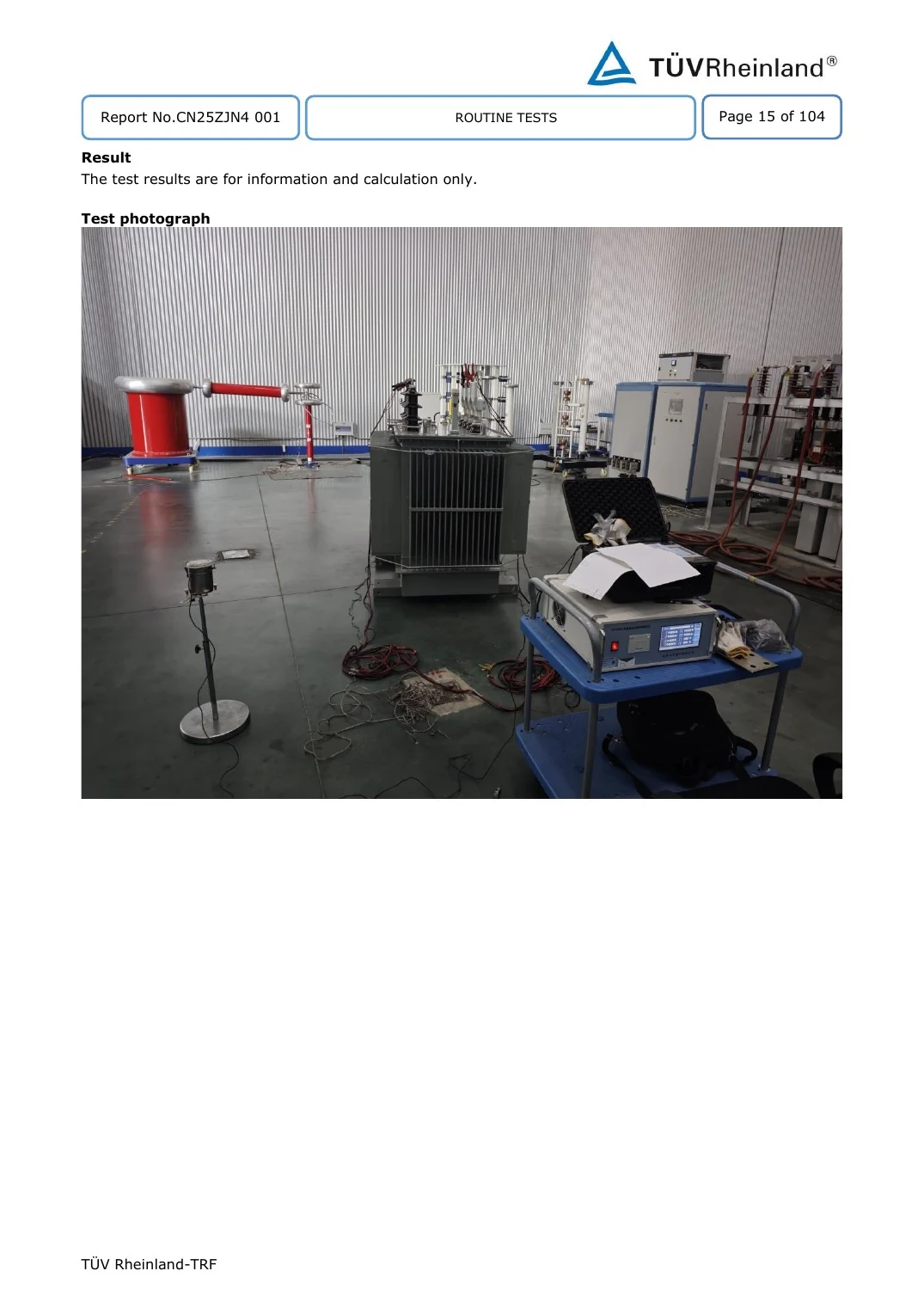 1600 kVA 22 kV Complete Type Test Report key page 4