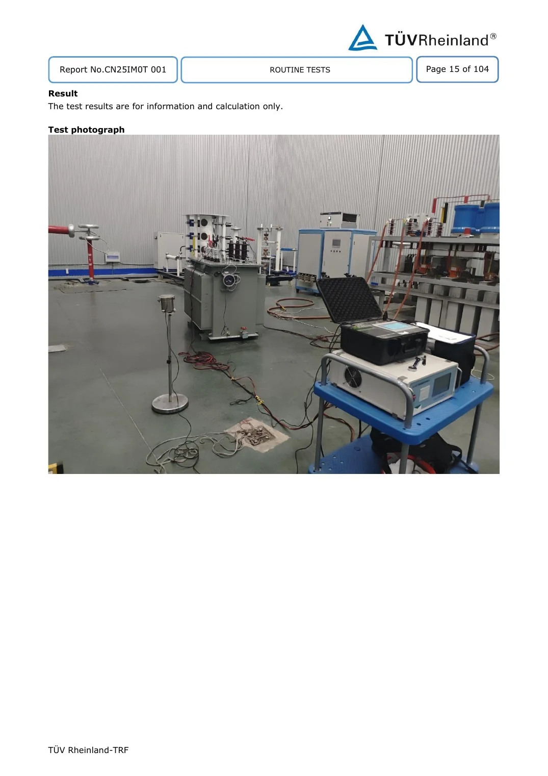 630 kVA 22 kV Complete Type Test Report key page 4
